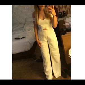 Windsor Store white off the shoulder jumpsuit